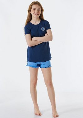 Schiesser Pyjama "Nightwear" (2 tlg) mit Herz-Print und gepunkteten Shorts