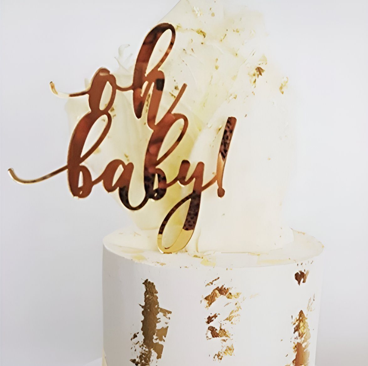 Festivalartikel Tortenstecker Oh Baby Gold Topper Baby Shower