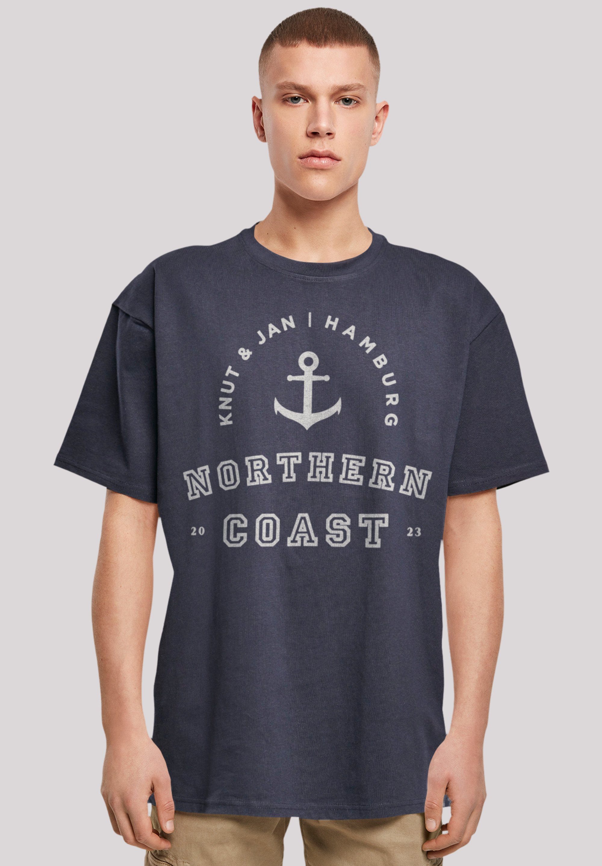 F4NT4STIC T-Shirt Northern Coast Nordsee Knut & Jan Hamburg Print navy