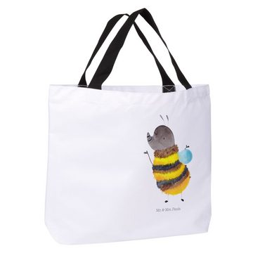 Mr. & Mrs. Panda Shopper Hummel flauschig - Weiß - Geschenk, Tiere, Tiermotive, Blume, Einkauf (1-tlg), Vielseitig nutzbar