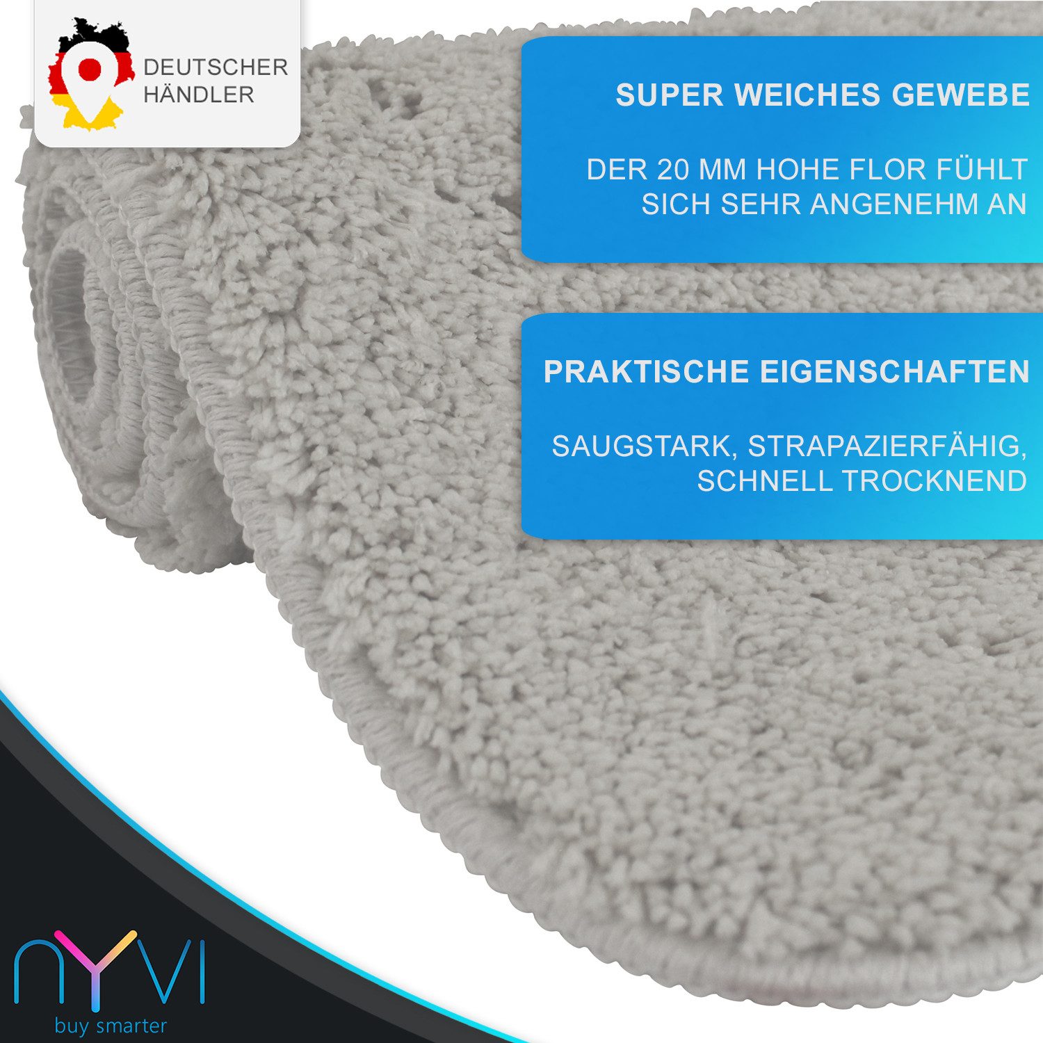 NYVI Badematte WC Vorleger mit Ausschnitt NYVISpa Lasalle Weiß Toiletten Te günstig online kaufen