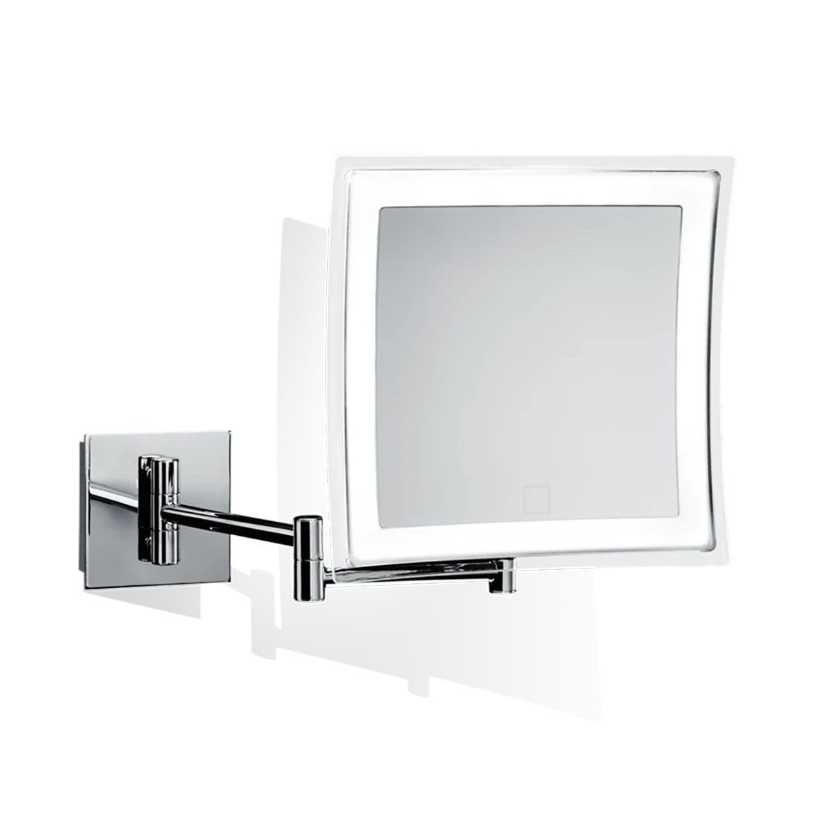 Decor Walther Kosmetikspiegel BS 85 Touch Schminkspiegel mit Licht, Chrom, H: 22 cm, B: 22 cm, 5-fache Vergrößerung, Touch-Funktion, Lichtfarbe einstellbar