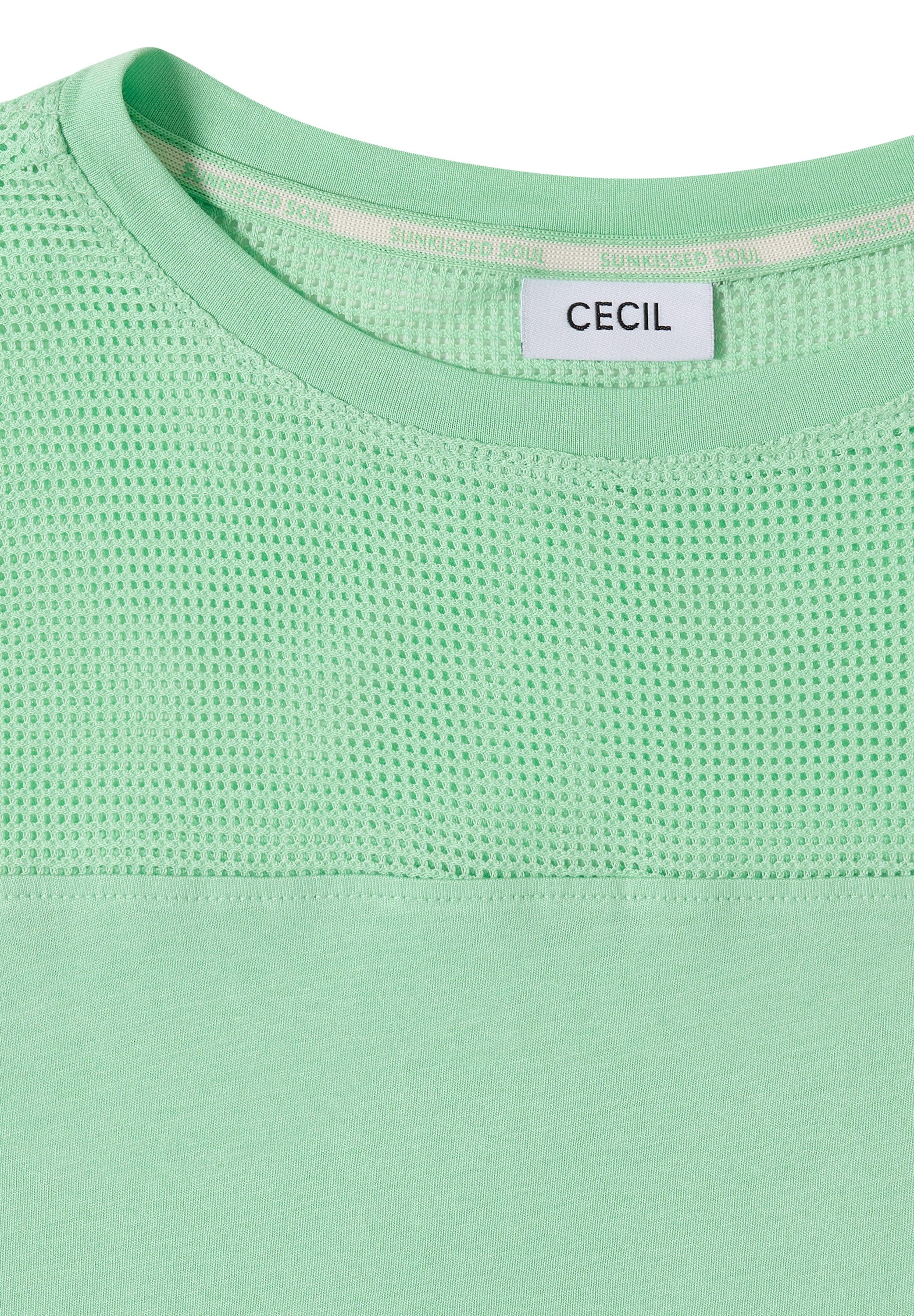 CECIL T-Shirt Sommerliche Leichtigkeit durch das Mesh-Detail – Bild 5 von 5