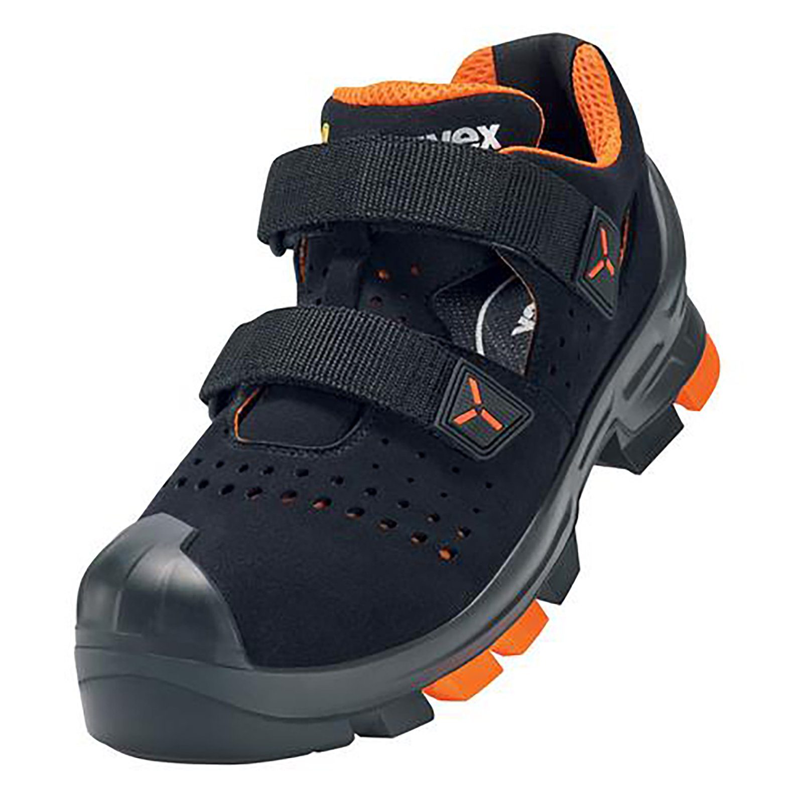 Uvex 2 Sandalen S1P schwarz, orange Weite 12 Sicherheitsschuh