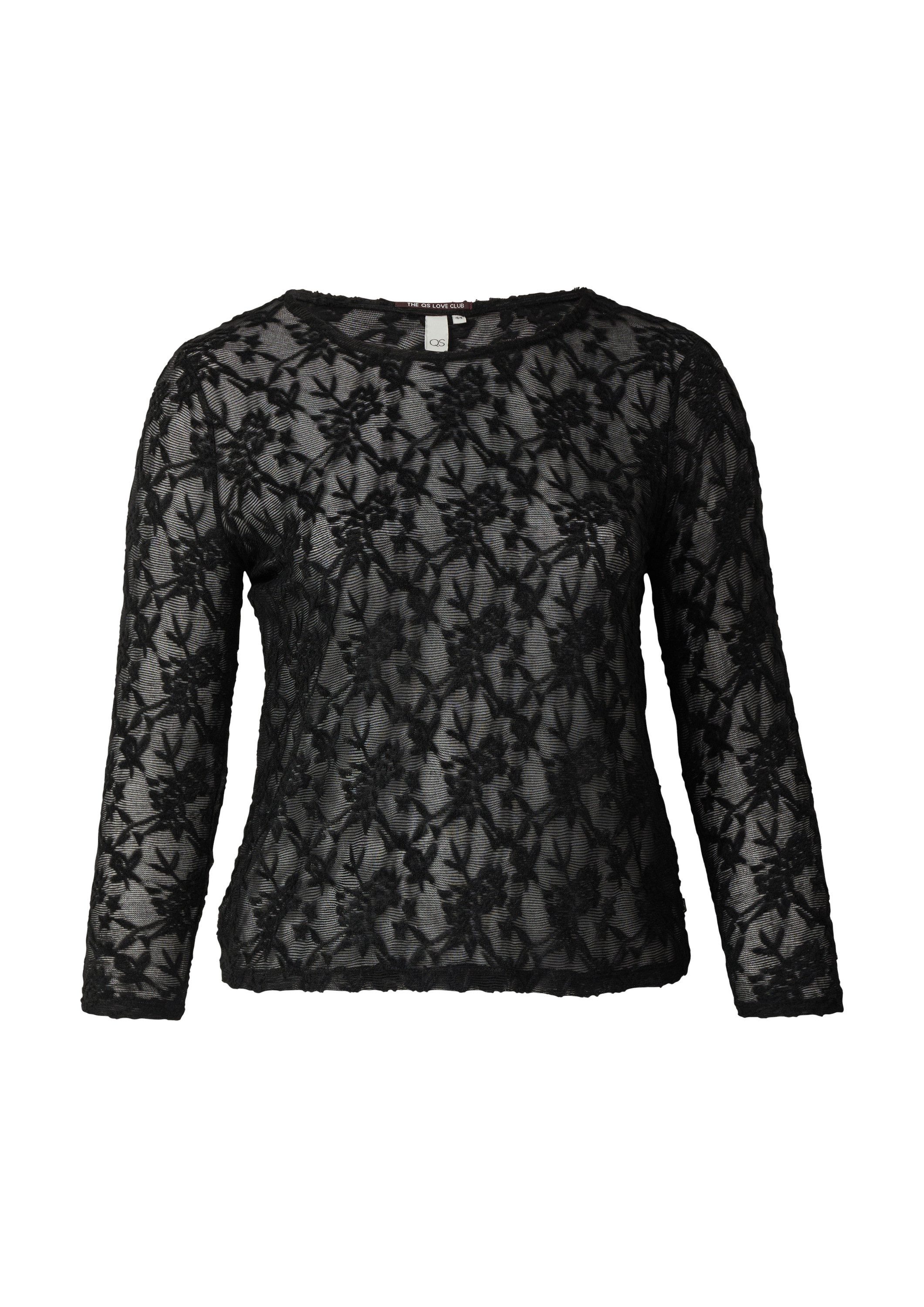 QS Kurzarmshirt T-Shirt Langarmshirt aus Spitze günstig online kaufen