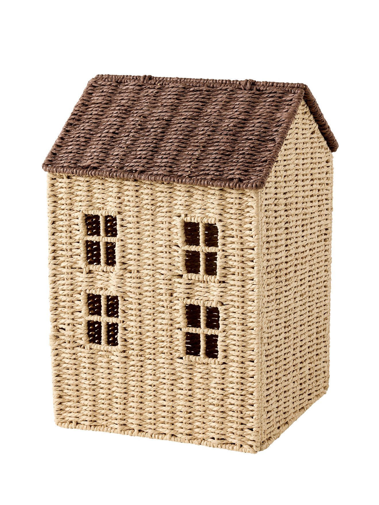 vertbaudet Aufbewahrungskorb HAUS aus Papierkordel, Kinderzimmer, Verstauen von Spielzeug & Co.
