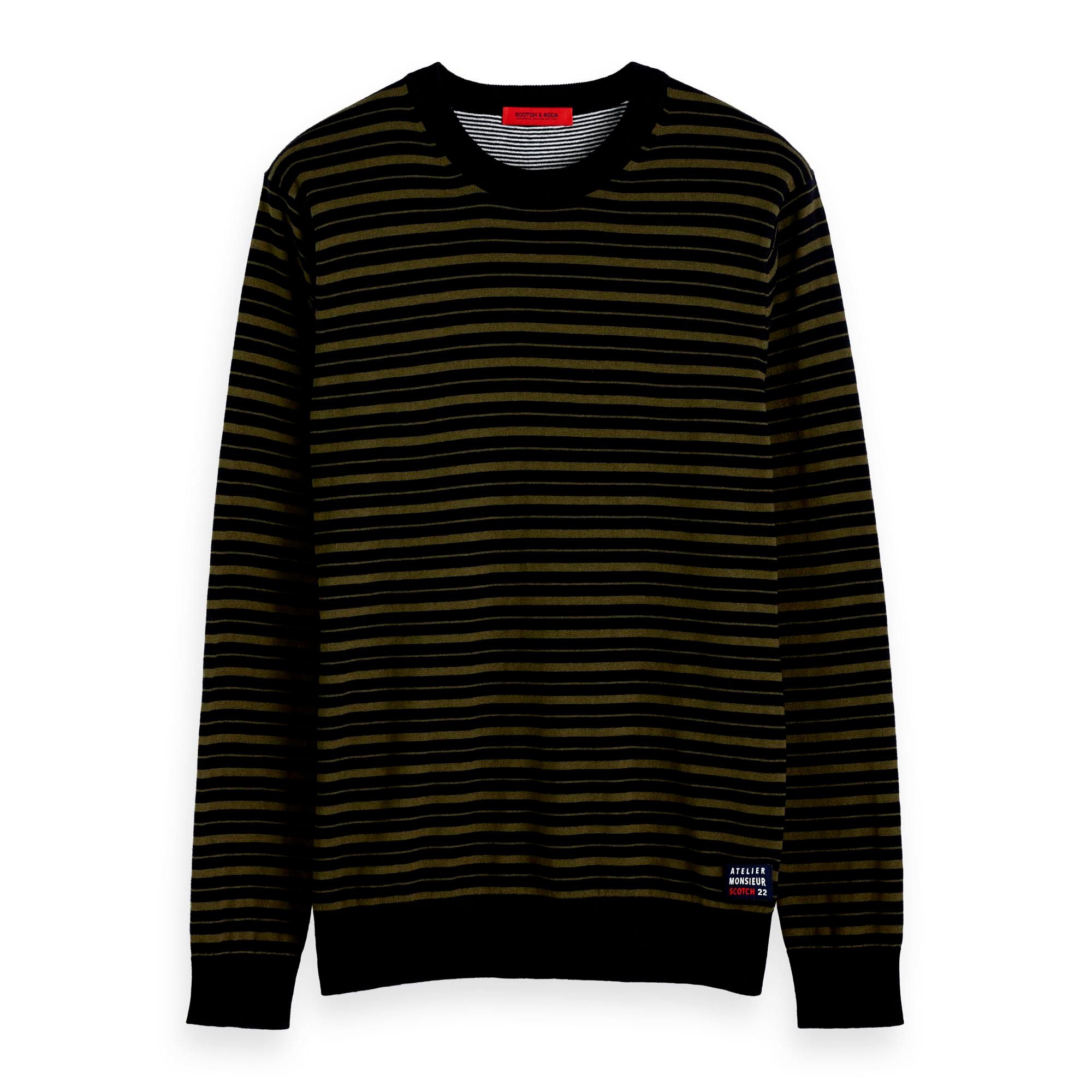 Fleecepullover Scotch & Soda Herren Pullover Striped Crewneck Pull 152354