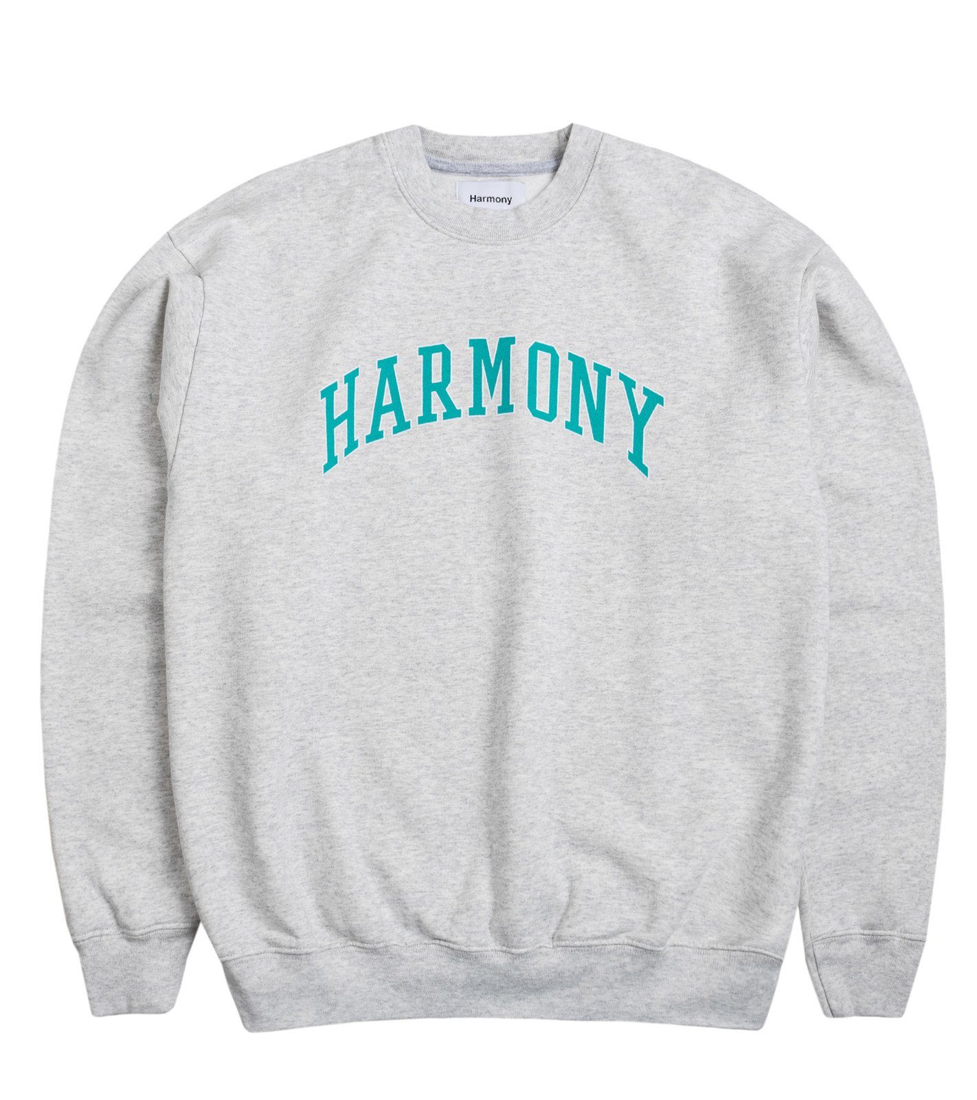 HARMONY Rundhalspullover Harmony Seal University Crewneck Pullover lässiger Sweater Pulli Grau