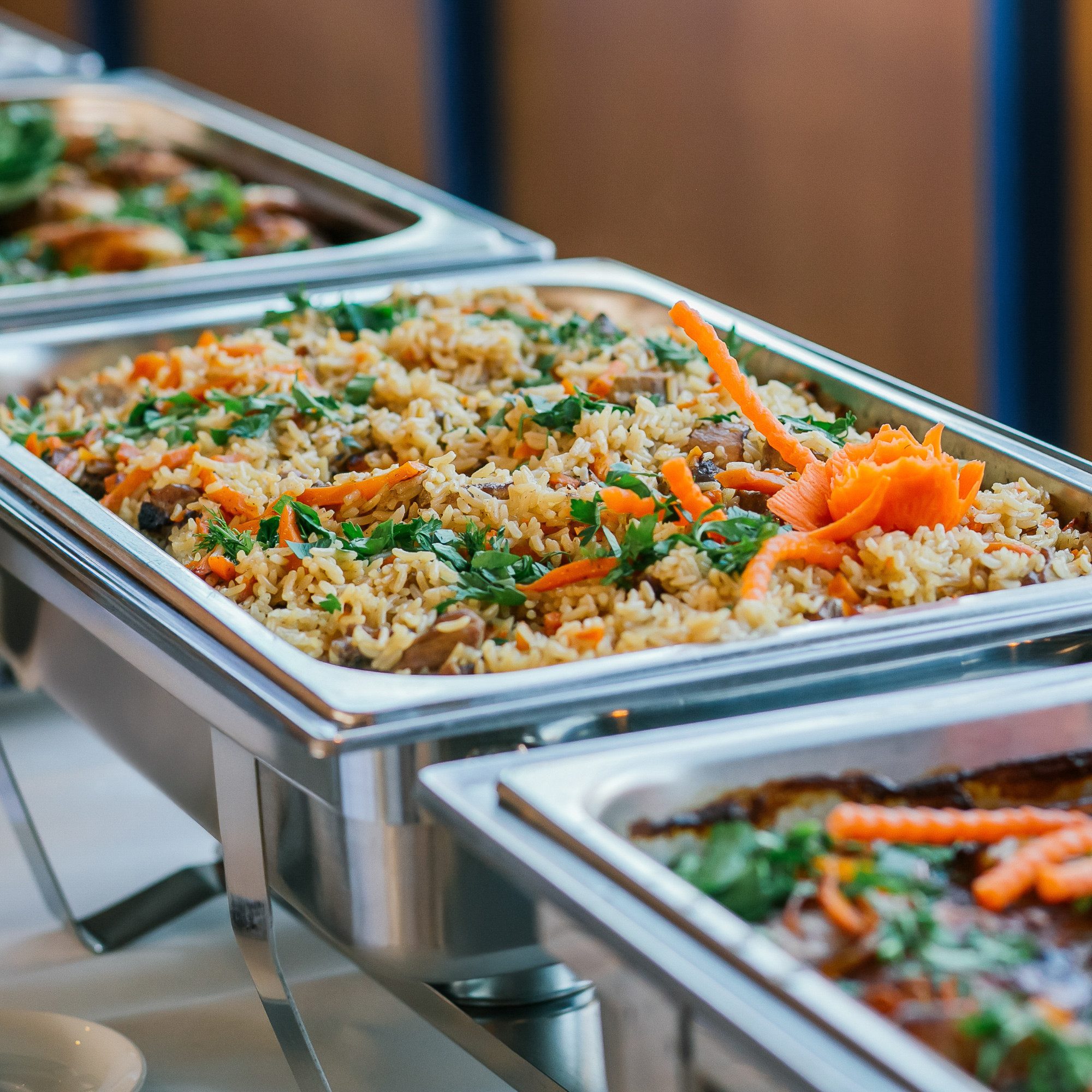 Mahlzeit Speisenwärmer Chafing dish Profi Set "Grenoble", 4x Edelstahl Warmhaltebehälter Esse