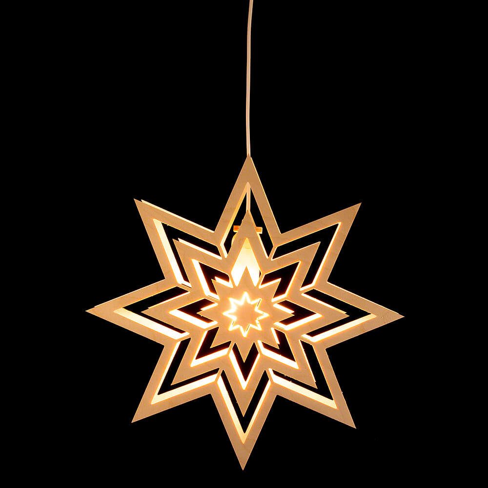 Kunstgewebe Taulin Schwibbogen Fensterbild 2-Sterne (28cm) von Kunstgewerbe Taulin