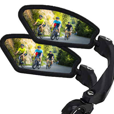 iceagle Fahrradreflektor Fahrradspiegel, Lenkerendenspiegel-Fahrradlenker Rückspiegel, 360° verstellbarer Spiegel,Vielseitige Kompatibilität