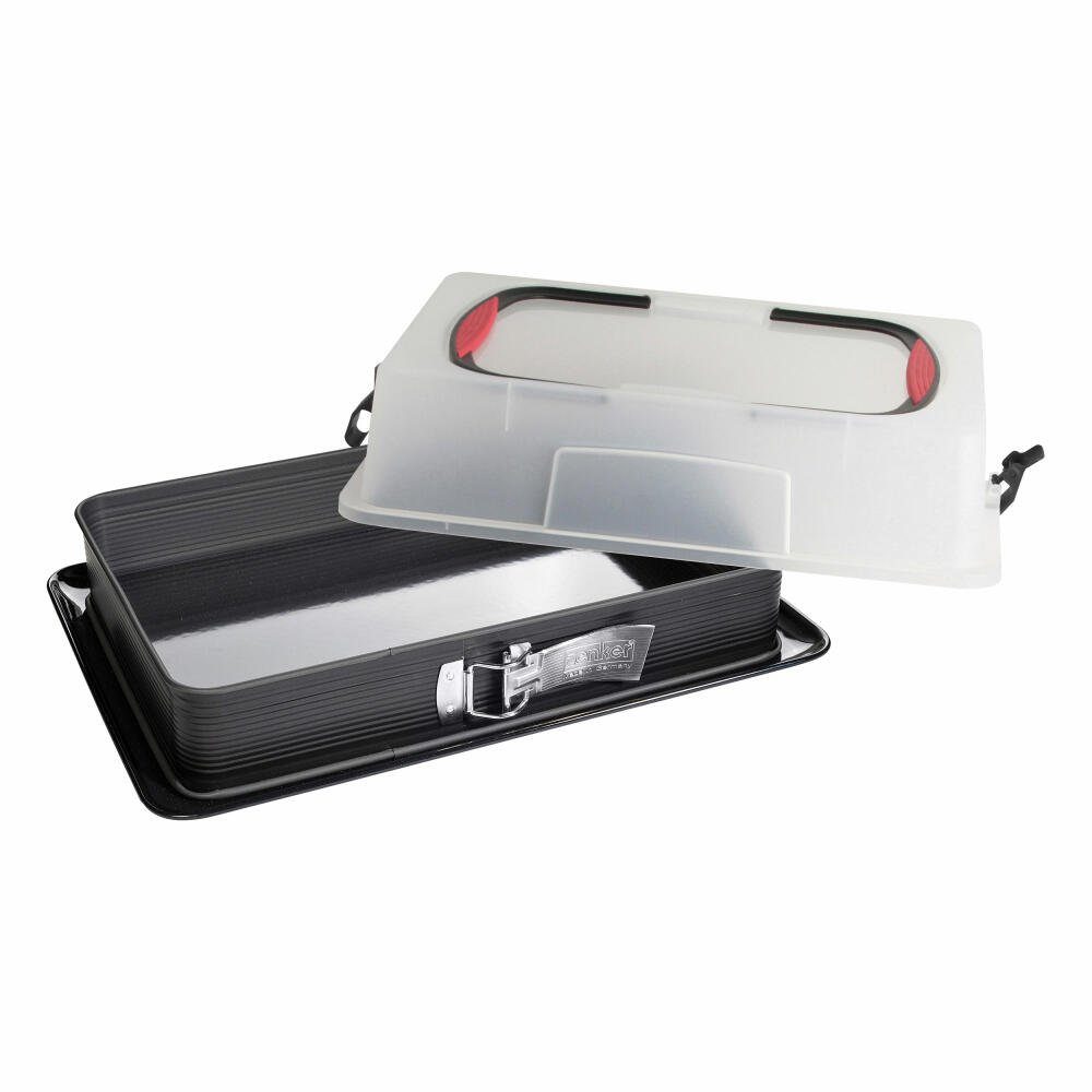 Springform Deluxe Rechteck-Springform mit Transporthaube 42cm