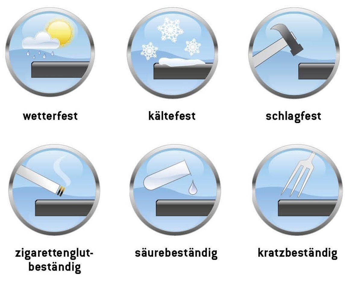 Sieger Gartenmöbel Klapptisch in Schiefer anthrazit, mecalit®-PRO - 138x72x88cm (BxHxT)