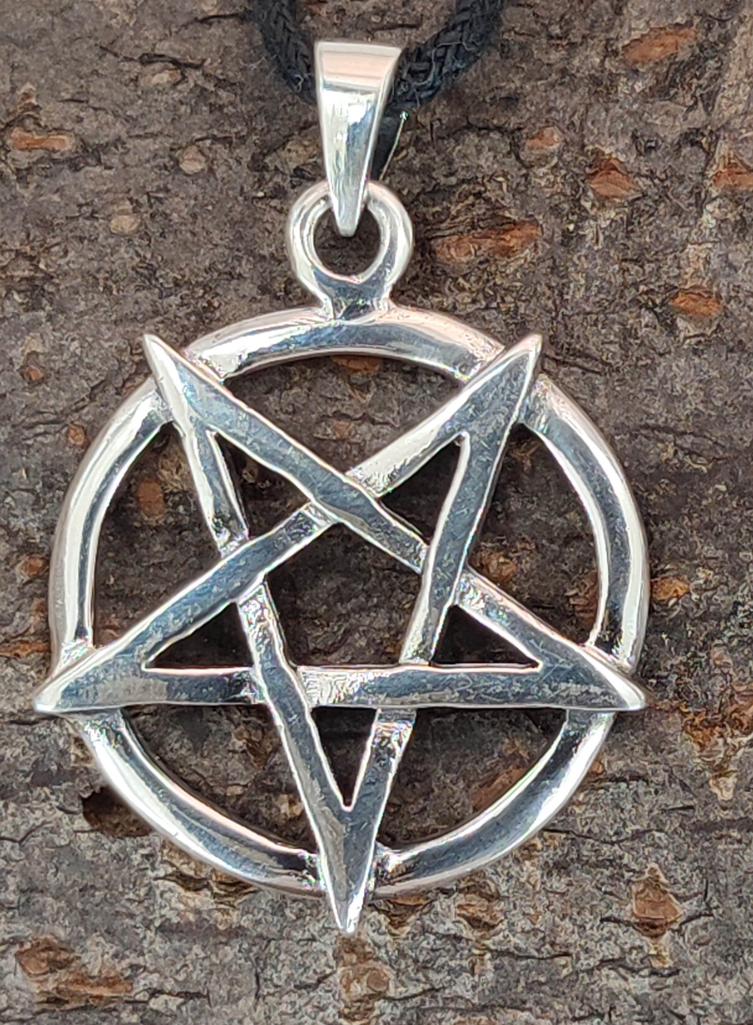 Leather Luzifer Church Pentagramm of of Drudenfuß Kiss Kettenanhänger Satan