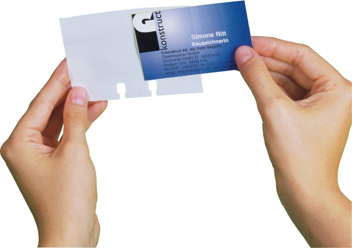 DURABLE Visitenkartenhülle Visitenkartenbox Visifix desk Ersatzhüllen VE=40 Stück (25 Stück)