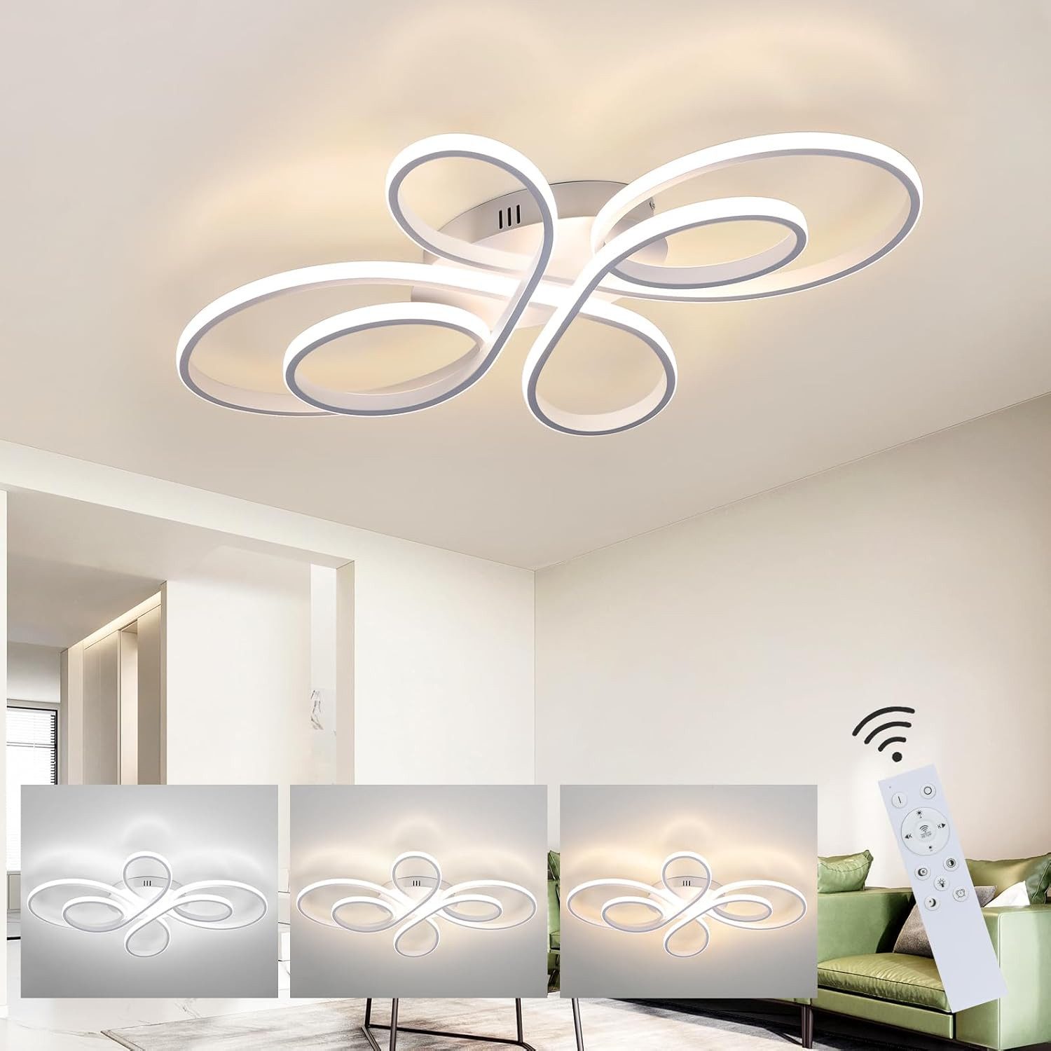 ZMH LED Deckenleuchte Whonzimmer Modern Dimmbar günstig online kaufen