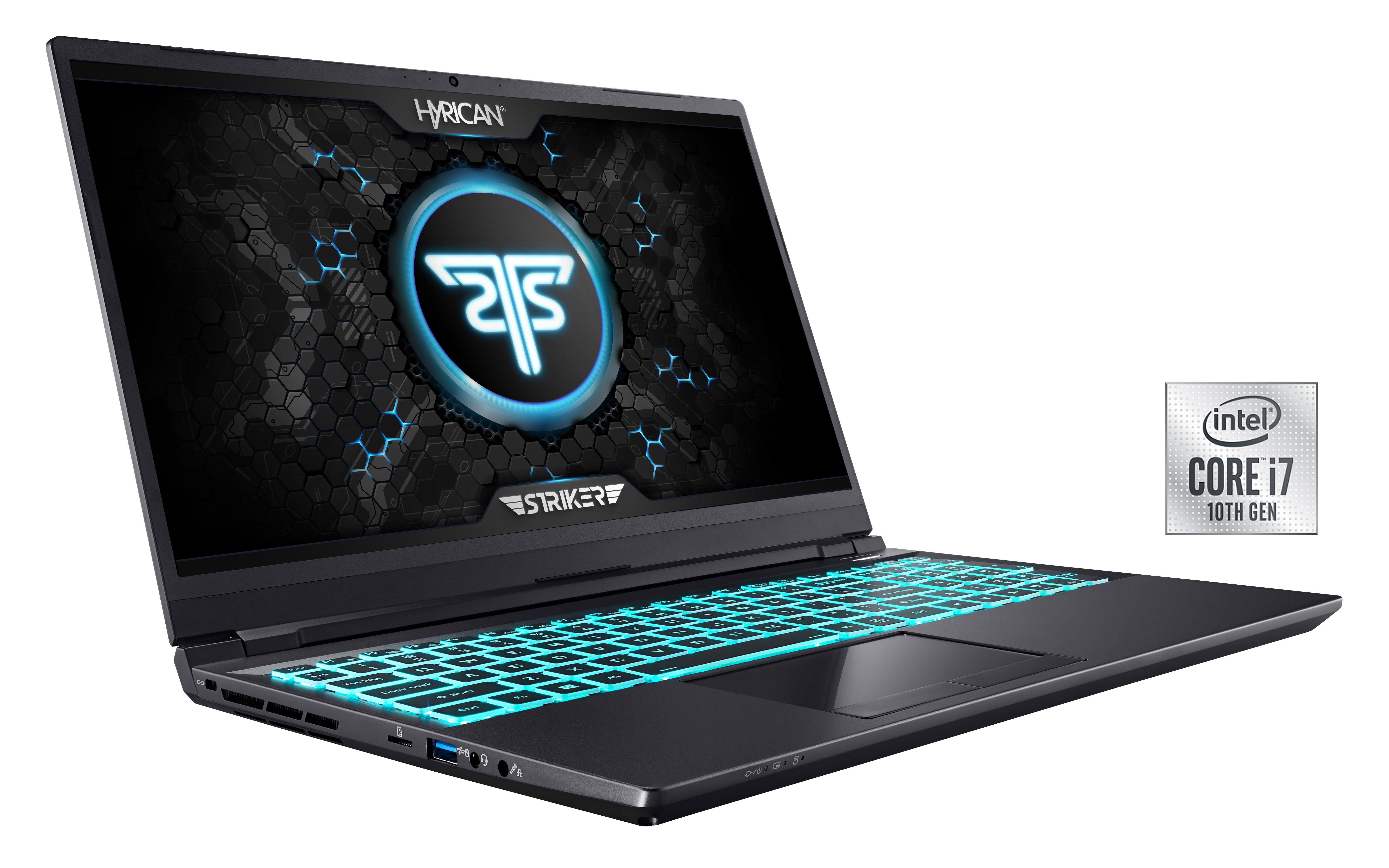 Hyrican Striker 1637 Gaming-Notebook (39,62 cm/15,6 Zoll, Intel Core i7 10750H, GeForce RTX 3080 Max.Q, 1000 GB SSD, 240 Hz Display, 32 GB RAM)