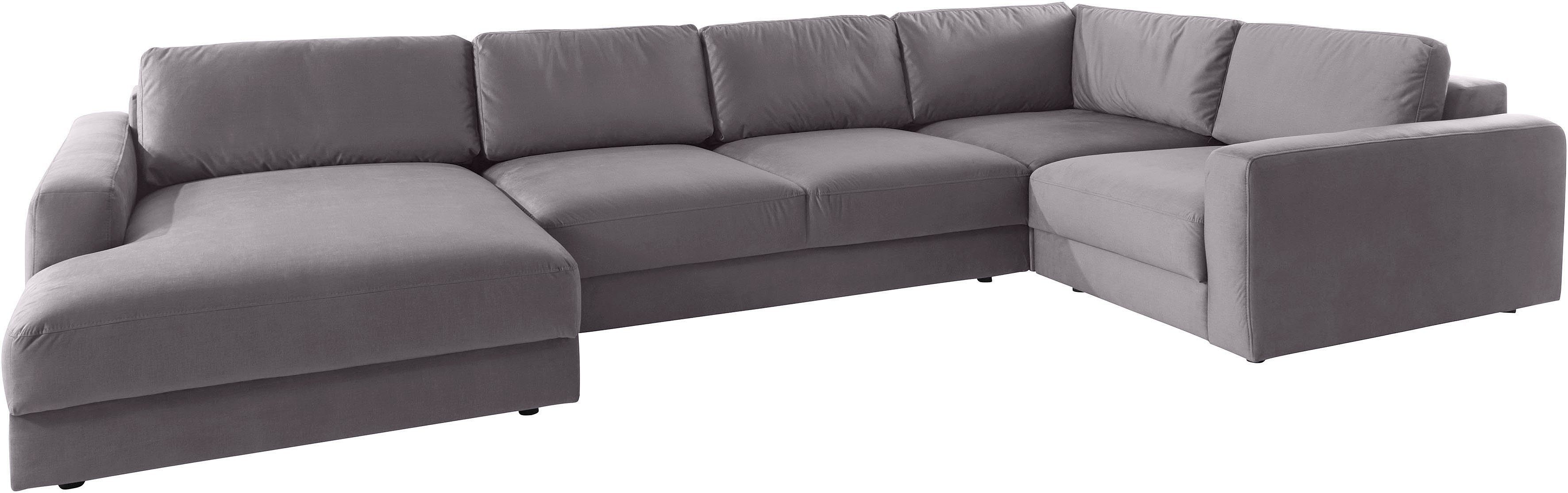 Home affaire Wohnlandschaft Bloomfield, Mega Polsterprogramm, Breite 405cm, viel Platz, U-Form, mit extra tiefer Sitzfläche, wahlweise mit Sitztiefenverstellung