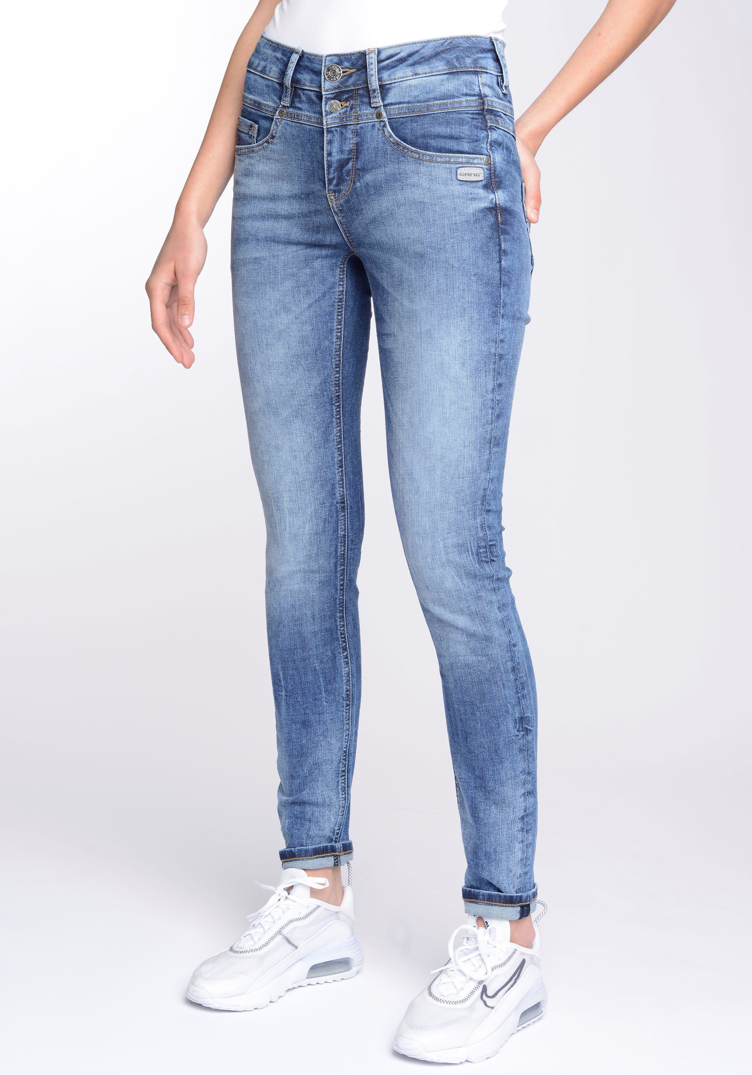 GANG Skinny-fit-Jeans 94MORA mit 3-Knopf-Verschluss und Passe vorne