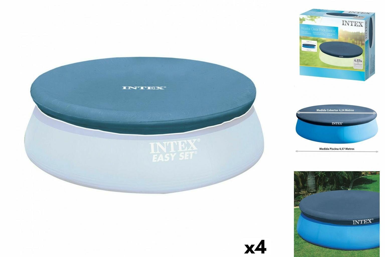 Intex Poolabdeckplane Für Easy-Set Pool 3,66 M - Blau - 366x366 Cm
