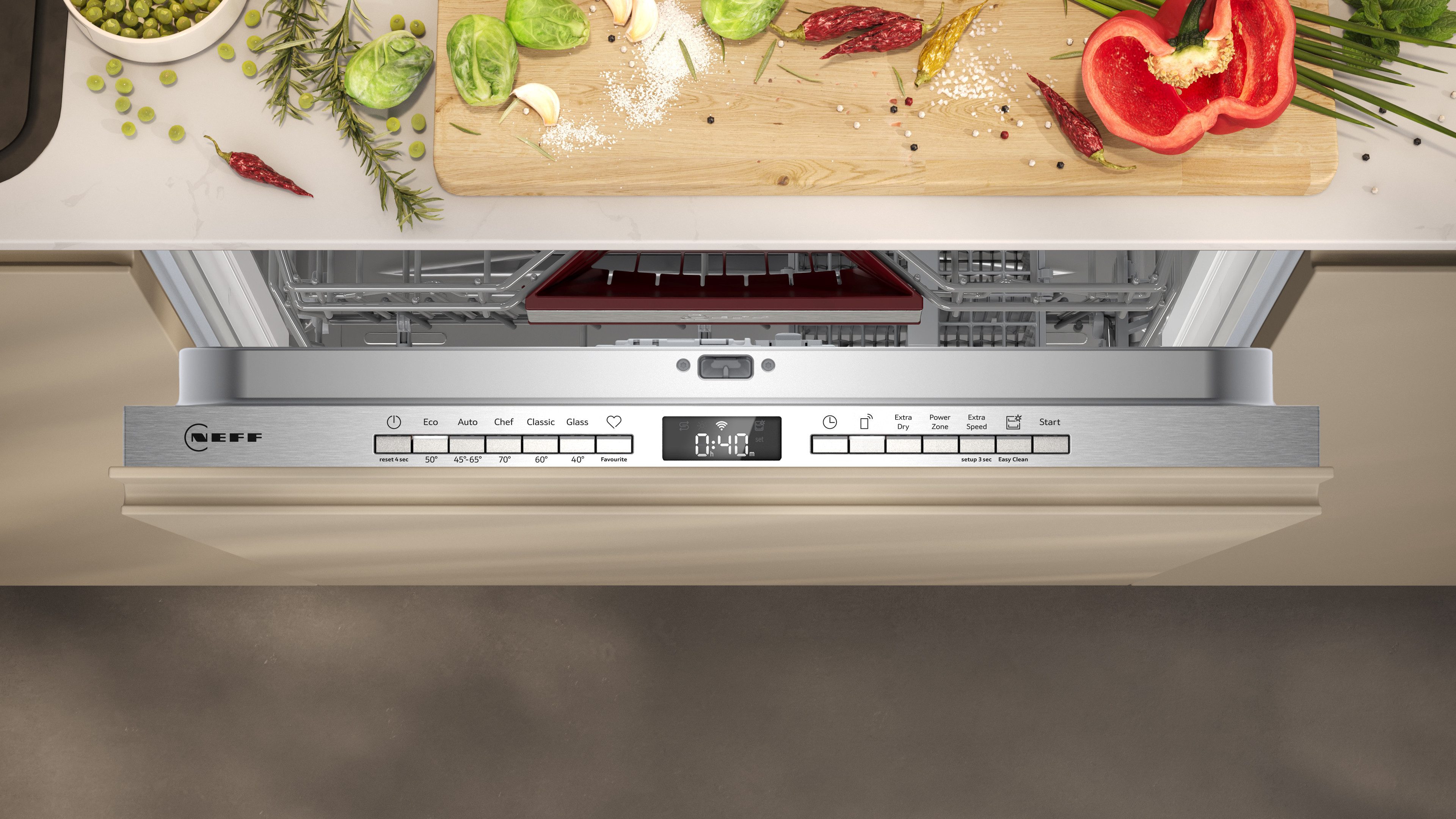 NEFF vollintegrierbarer Geschirrspüler S155EBX16E, 13 Maßgedecke, Automatische Türöffnung für Effizienz, Info Light – Bild 5 von 5