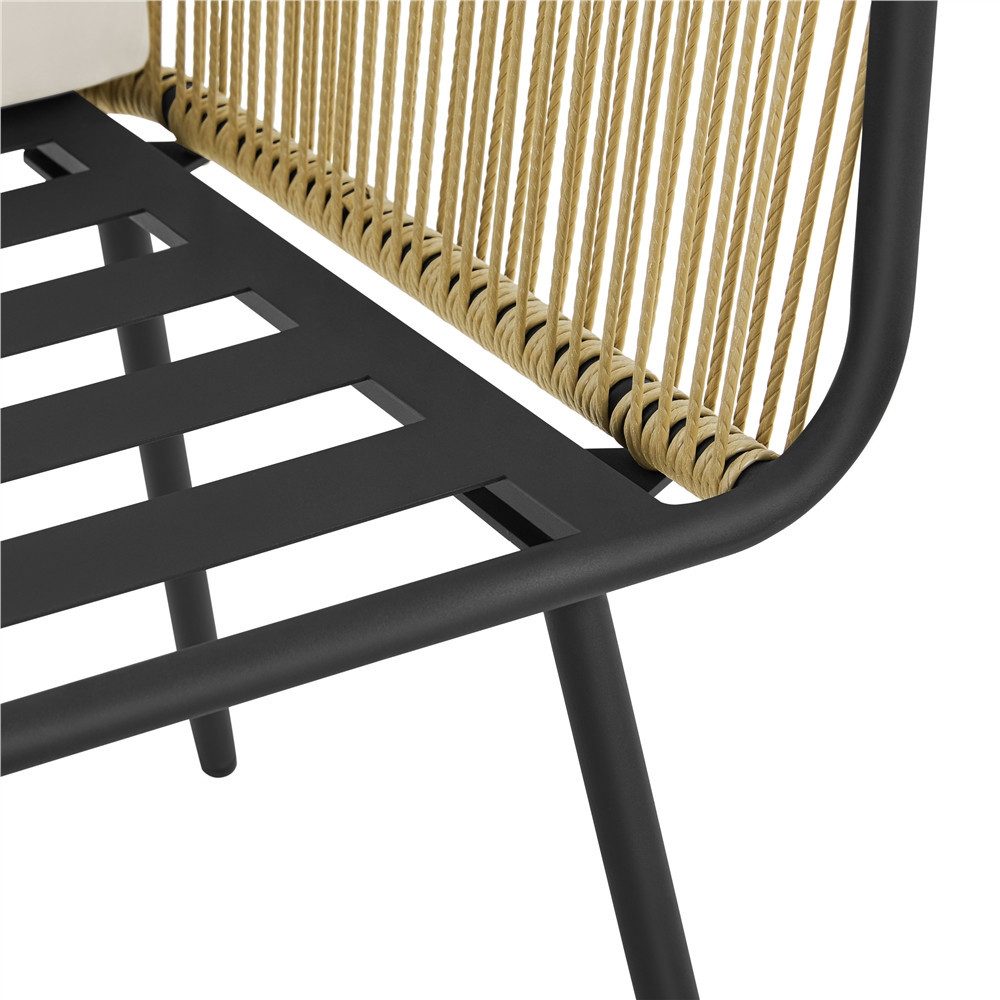 Yaheetech Balkonset, Gartenmöbel Set inkl. 2 Stühle mit Sitz- und Rückenkissen & 1 Tisch