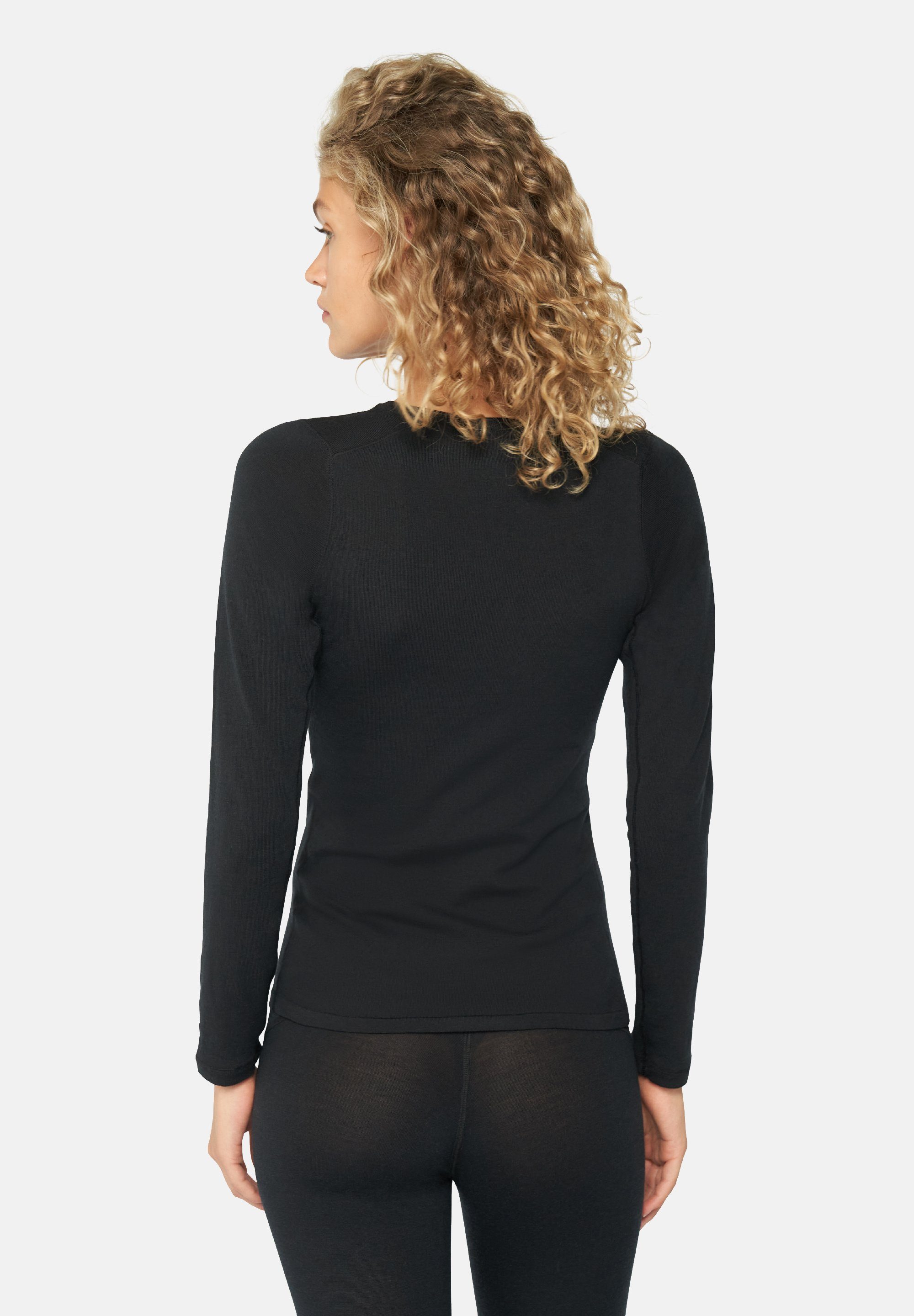 Thermounterhemd schwarz DANISH Merino ENDURANCE Temperaturregulierend Damen Funktionsshirt