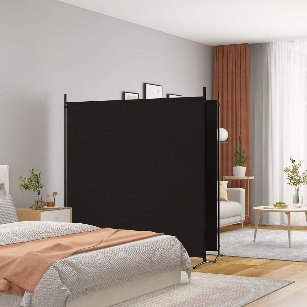 furnicato Raumteiler 2-tlg. Paravent Schwarz 348x180 günstig online kaufen