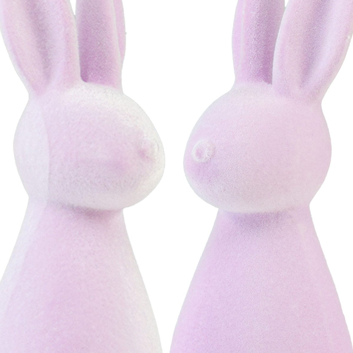 Florists Products Osterhase Deko Hasen beflockt Osterfiguren Lila Hell 8×10×29cm 2 St