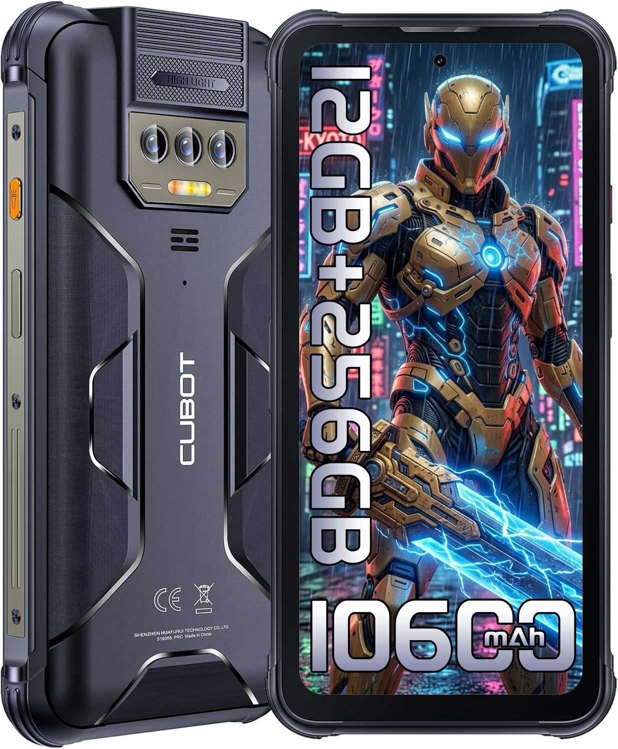 Cubot Kingkong 8 12GB RAM+256GB ROM 4G Outdoor Smartphone (16,56 cm/6.52 Zoll, 256 GB Speicherplatz, 48 MP Kamera, 6,52'' HD+ Display, 10600mAh, IP68/IP69K, Dual SIM 4G, NFC, GPS)