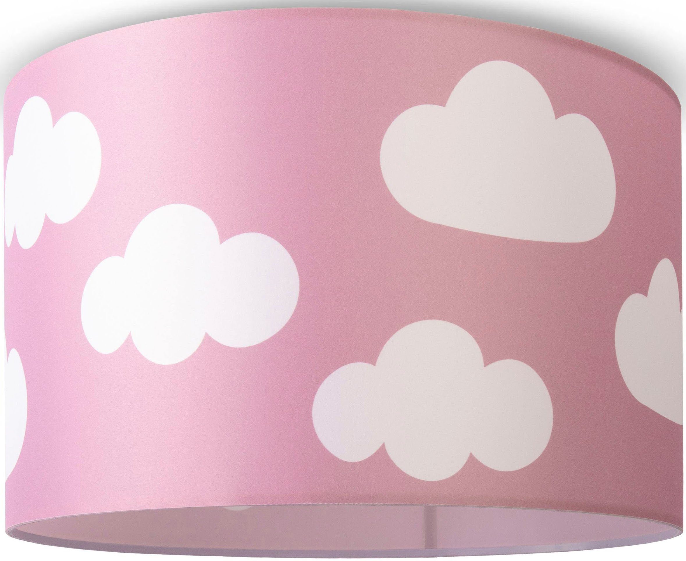 Paco Home Deckenleuchte Hugo Cosmo, ohne Leuchtmittel, Deckenleuchte Kinderzimmer Kinder Lampe Wolke Stoffschirm Rund E27