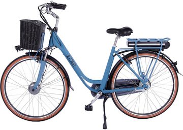 LLobe E-Bike Blue Motion 2.0, 15,6Ah, 7 Gang Shimano, Nabenschaltung, Frontmotor, 561,6 Wh Akku, (mit Fahrradkorb)