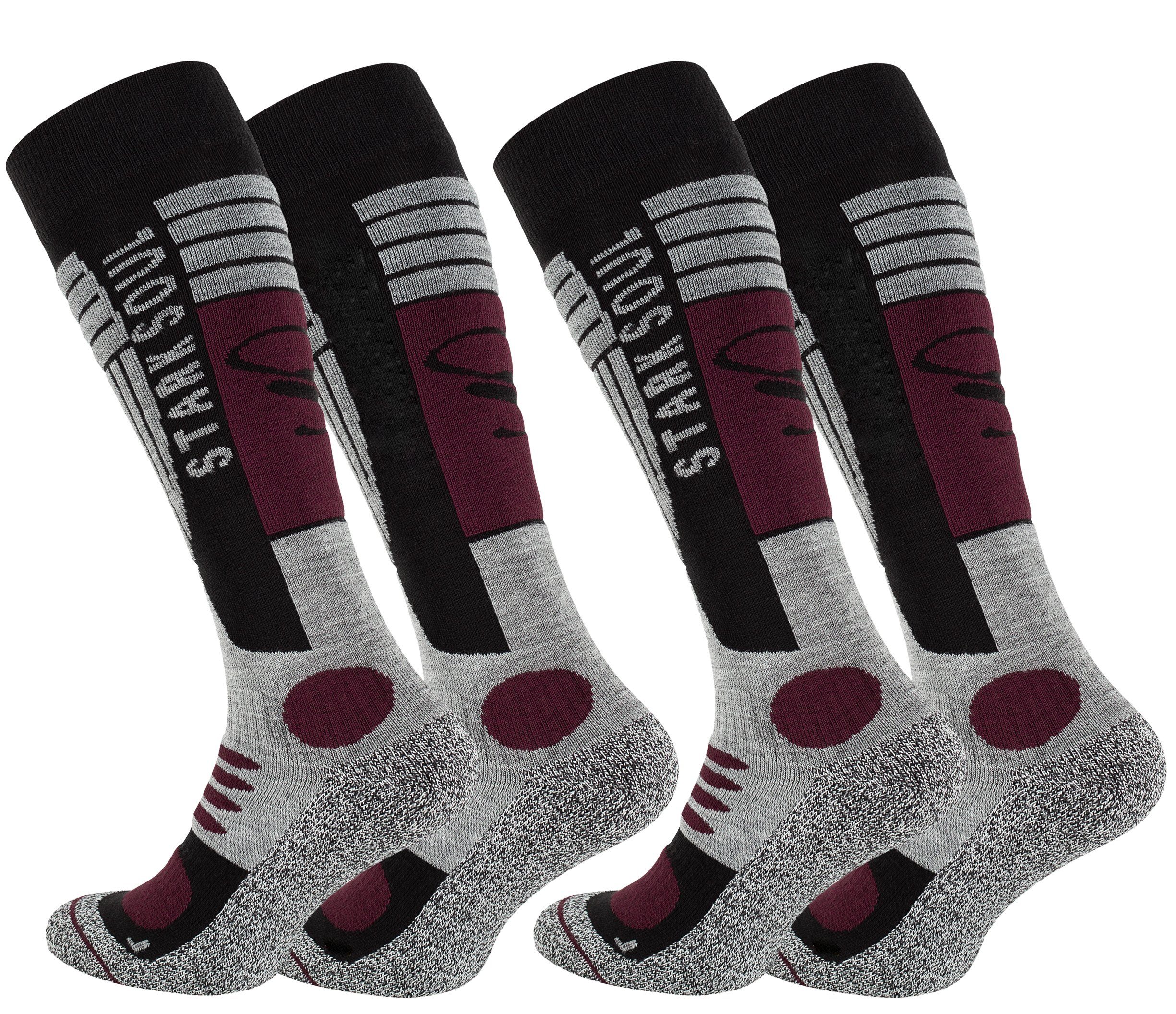 Stark Soul® Лижні шкарпетки Ski & Snowboard Socken mit Spezialpolsterung, 2 Paar, Funktionssocken 2er-Pack, weiche Polsterungen an den Belastungszonen, Dehnungszonen am Knöchel und Spann, Weiche Zehennaht