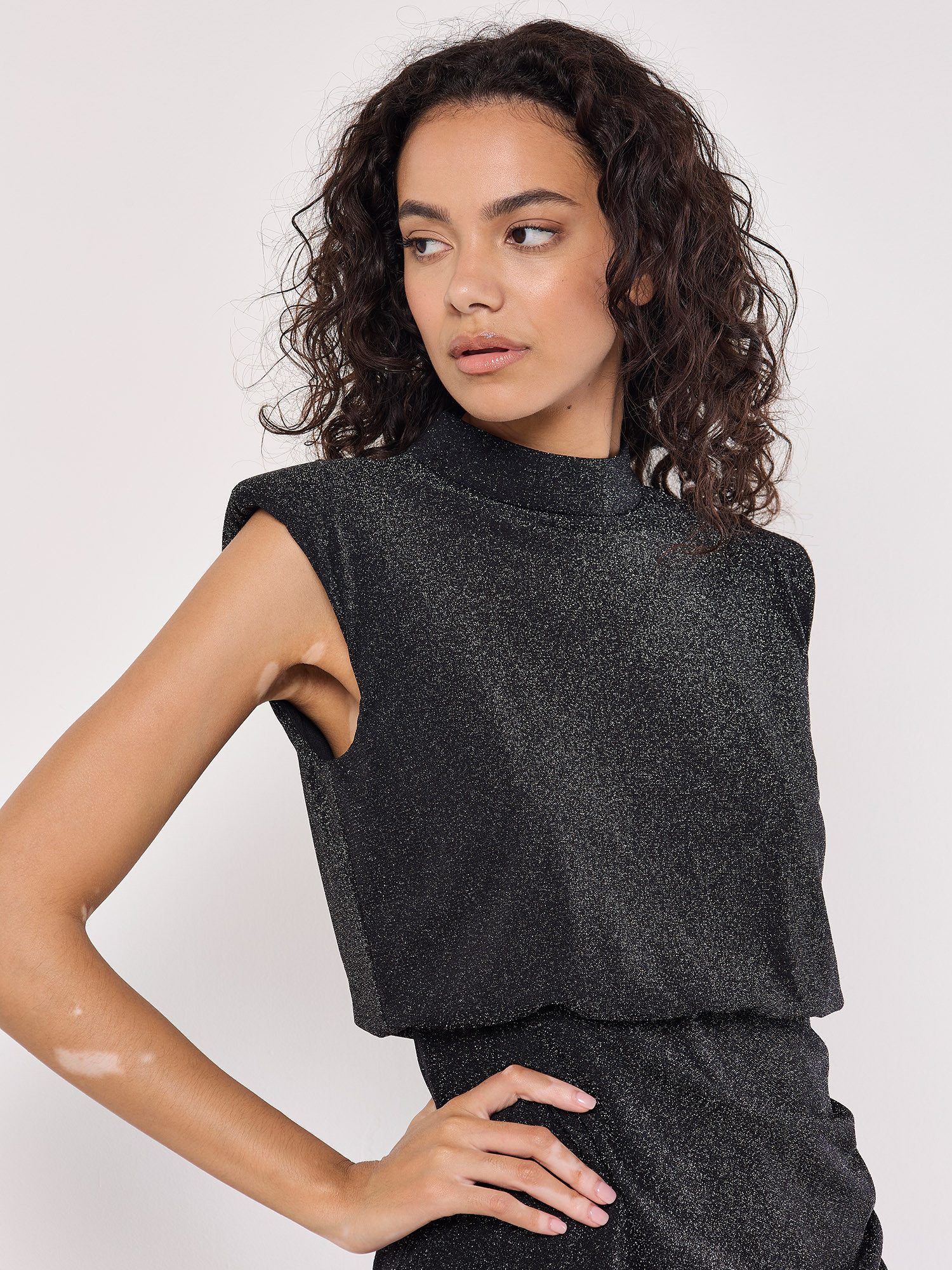 Apricot Partykleid glitzerndes Midikleid mit seitlicher günstig online kaufen