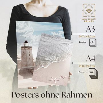 Heimlich Poster Set als Wohnzimmer Deko, Bilder DIN A3 & DIN A4, Summer Vibes, Landschaften