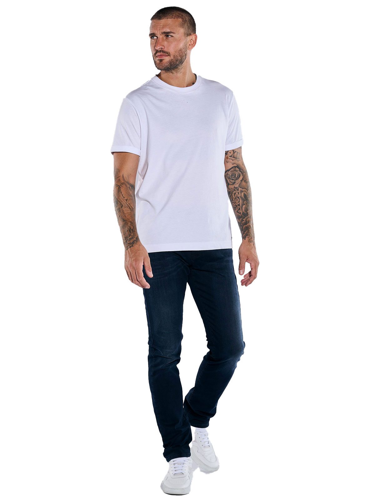 emilio adani Stretch-Jeans Herren Super-Stretch Jeans, Indigoblau