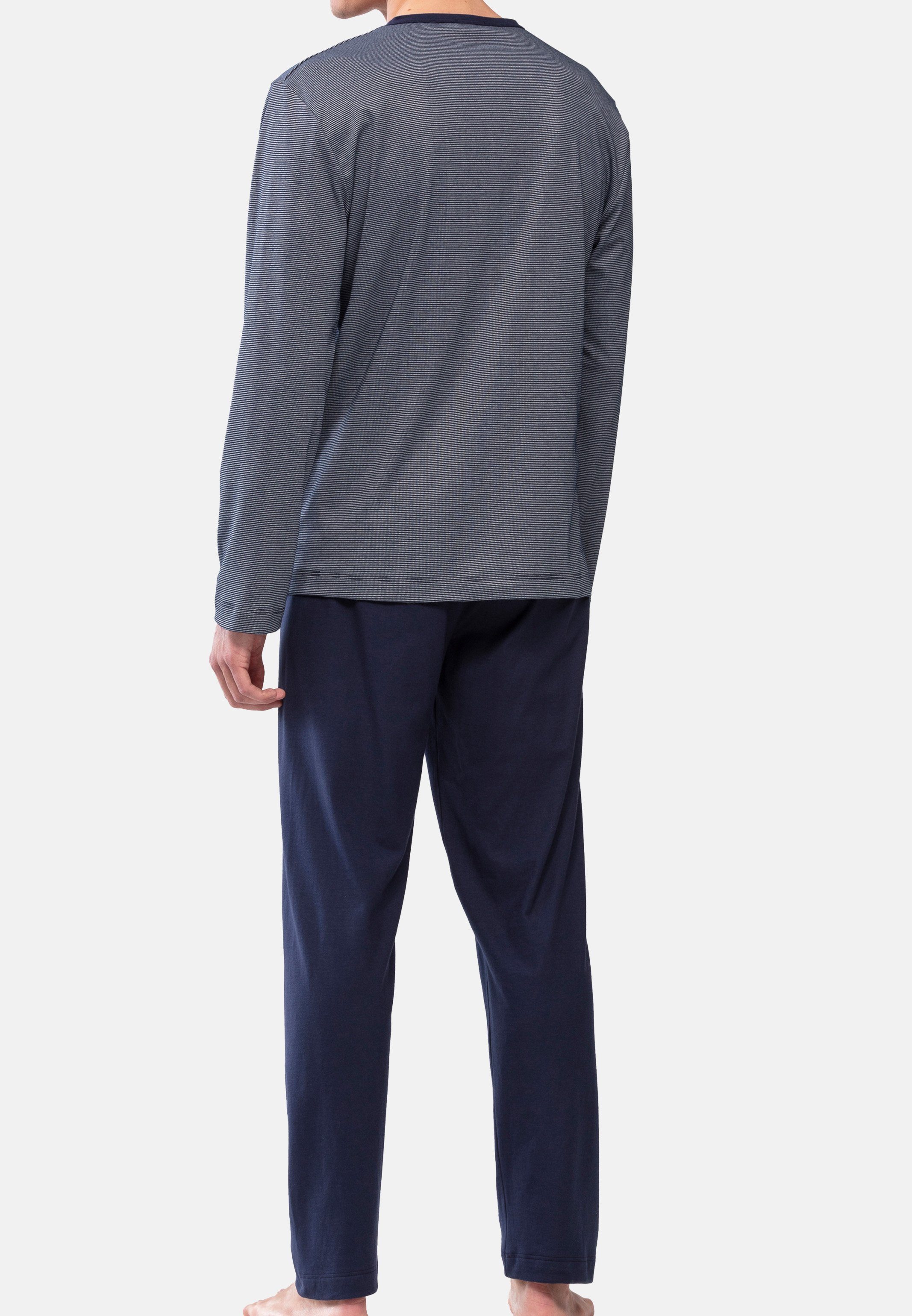 Mey Pyjama Bennison - (Set, langer Schlafanzug Hose 2 und Baumwolle tlg) Langarm-Shirt aus Set 
