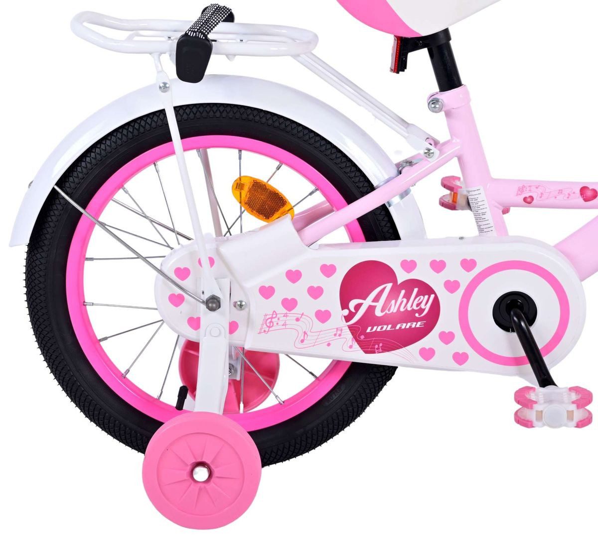 T&Y Trade Kinderfahrrad 16 Zoll Kinder Mädchen Fahrrad Mädchenfahrrad Rad Bike Ashley 31632, 1 Gang, Rücktrittbremse, Gepäckträger, Stützräder, Korb,Seitenständer