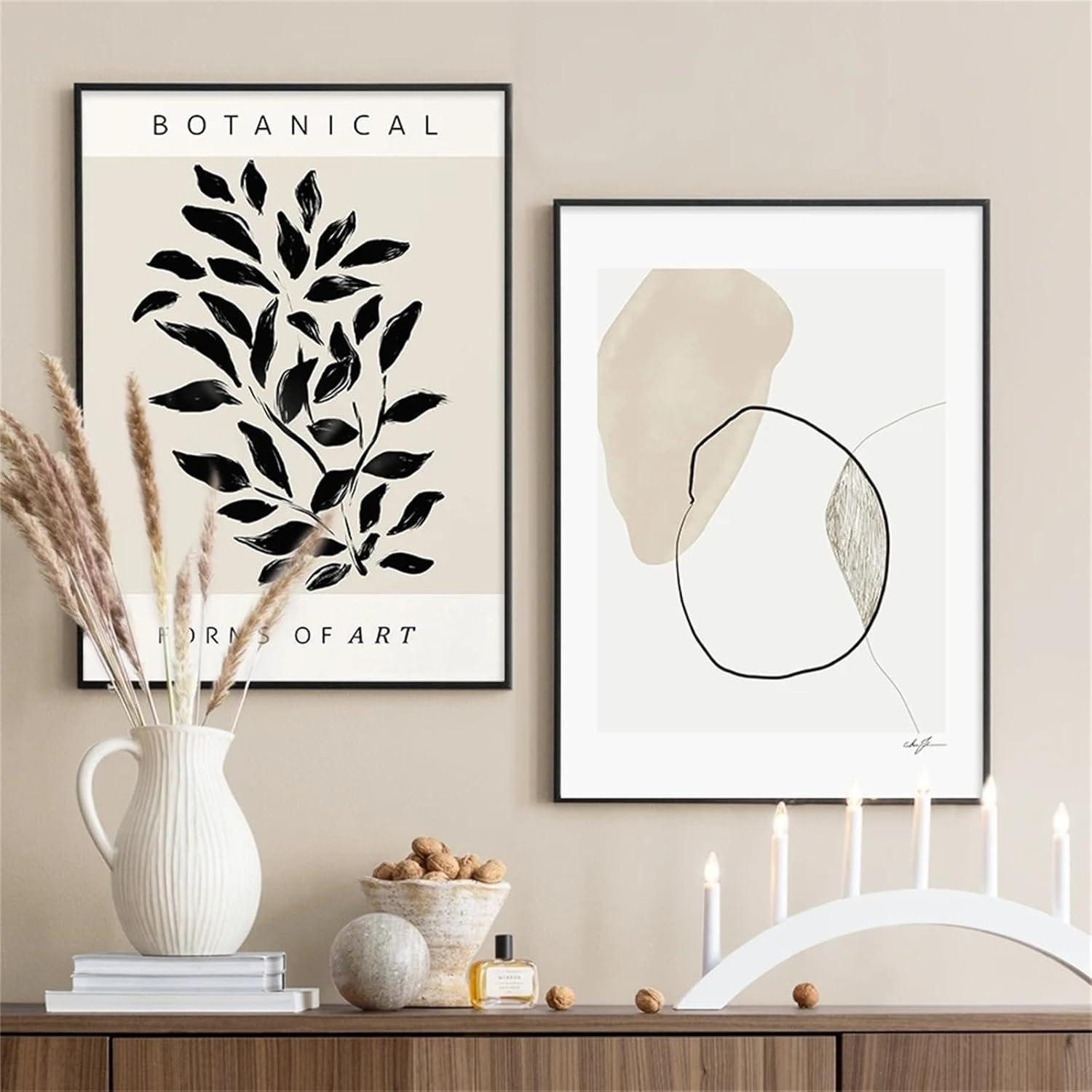 LuxusKollektion Leinwandbild Poster Abstrakt Geometrisch Pflanzen Boho 2er günstig online kaufen