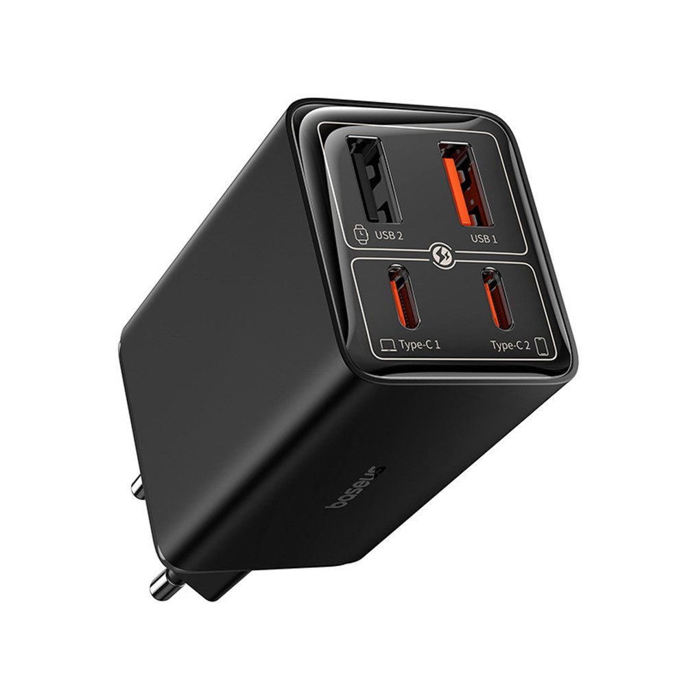 Baseus Baseus GaN6 Pro 65W Ladegerät + 100W USB C Kabel Schwarz Smartphone-Ladegerät