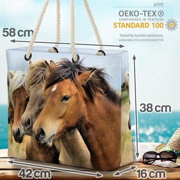 VOID Strandtasche (1-tlg), Islandpferde Pferd Reiten Wildpferde pferd island pony herde wiese gr