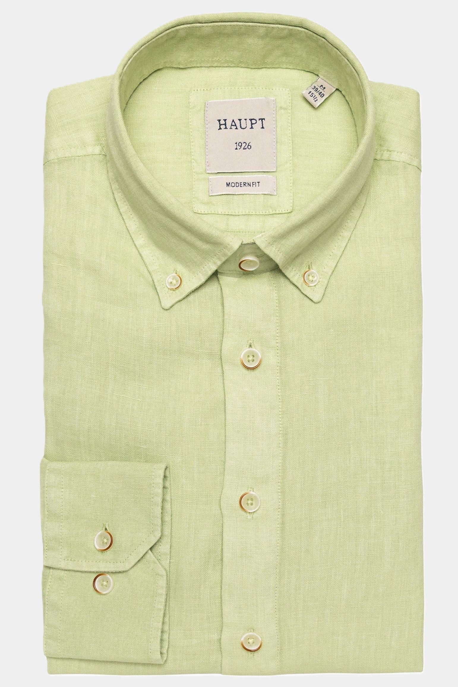 Haupt Langarmhemd Haupt Leichtes Leinenhemd im Modern-Fit - MINT