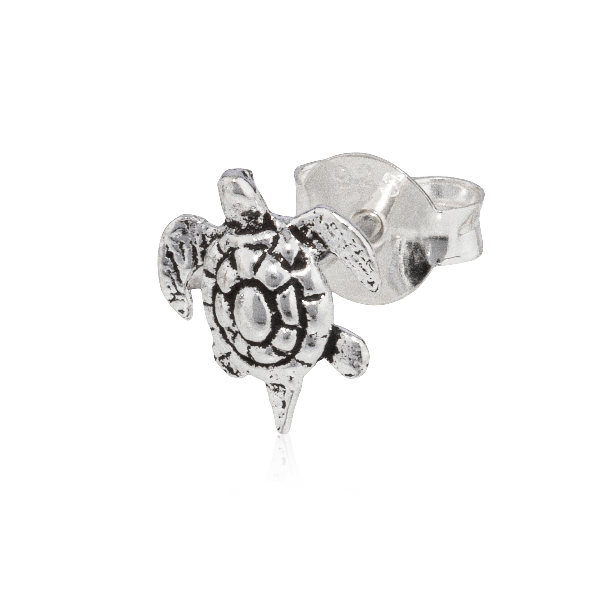 NKlaus Herren Ohrstecker Aus 925 Sterlingsilber – Single Ohrring Mit Schmetterlingsverschluss, 9,0x4,7 Mm, Matte Oberfläche
