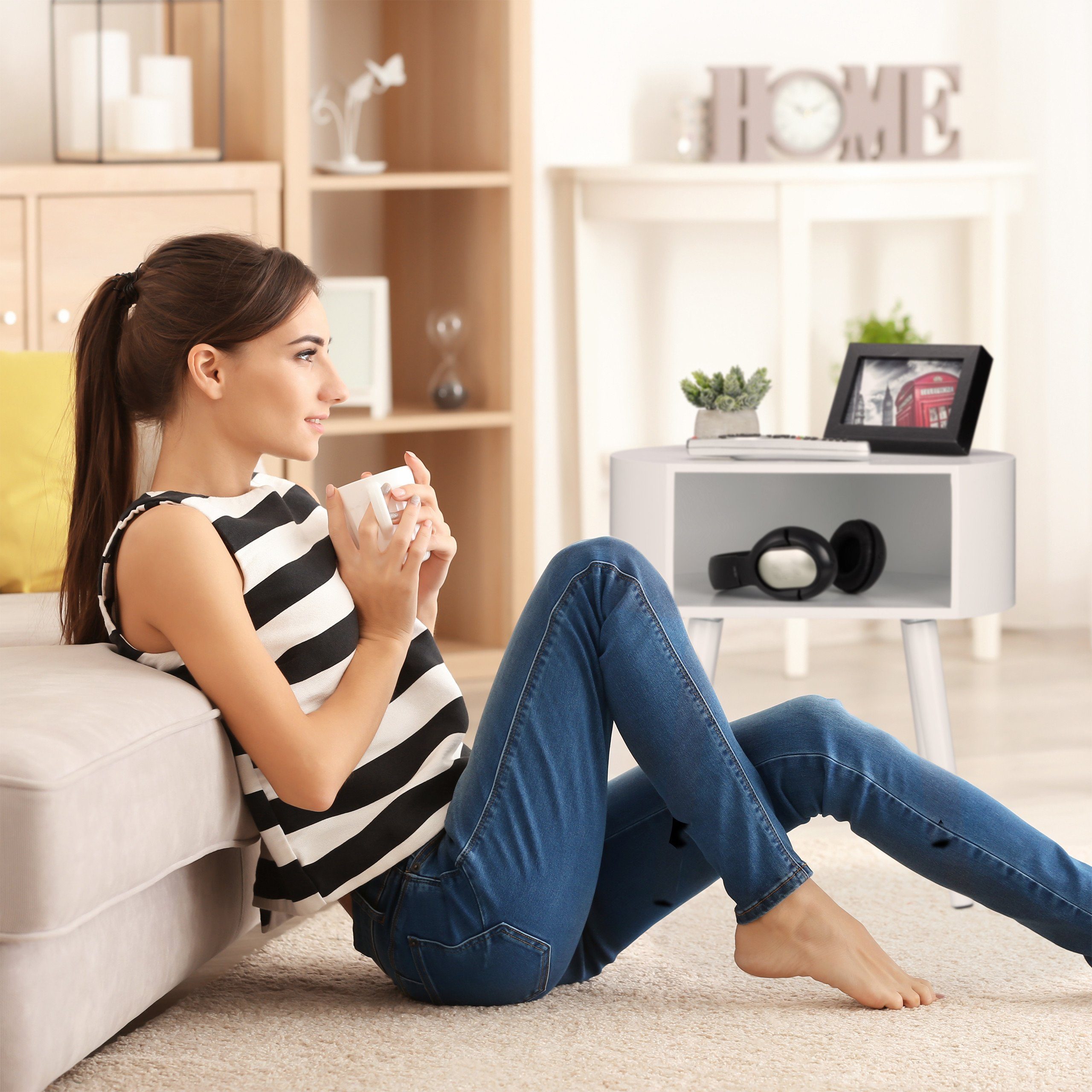 relaxdays Beistelltisch mit Ablagefach günstig online kaufen