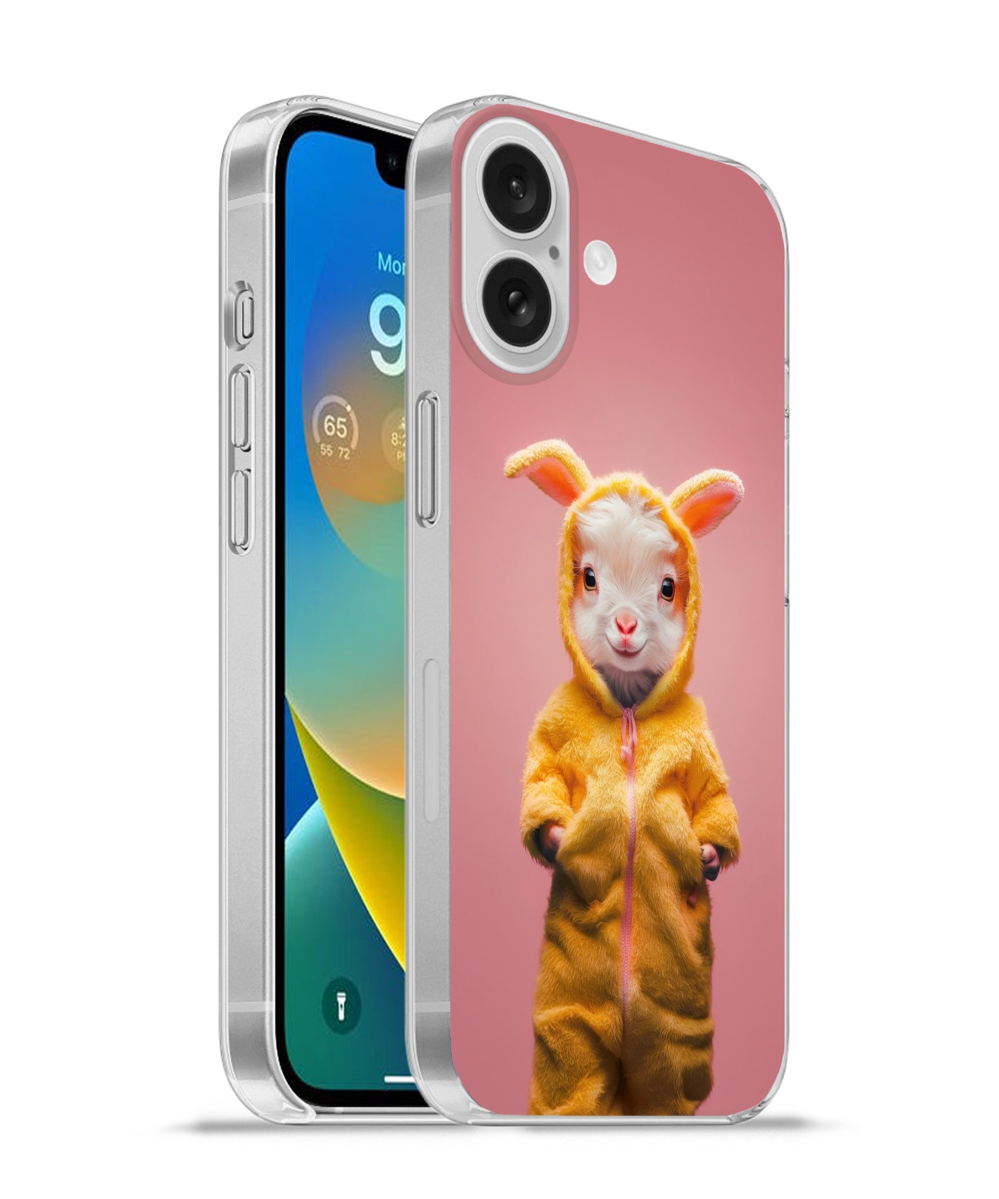 MuchoWow Handyhülle für Apple iPhone 16 Kostüm - Ziege - Osterhase, Smartphone-Bumper, Print, Handy Schutzhülle Dünn