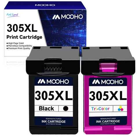 MOOHO 305xl Tintenpatrone (2er-pack 1 Schwarz & 1 Tri-Farbe DeskJet 2710 2720e 2724, für Plus 4110 4120e Envy 6010 6020 6032 Pro 6400 6420)