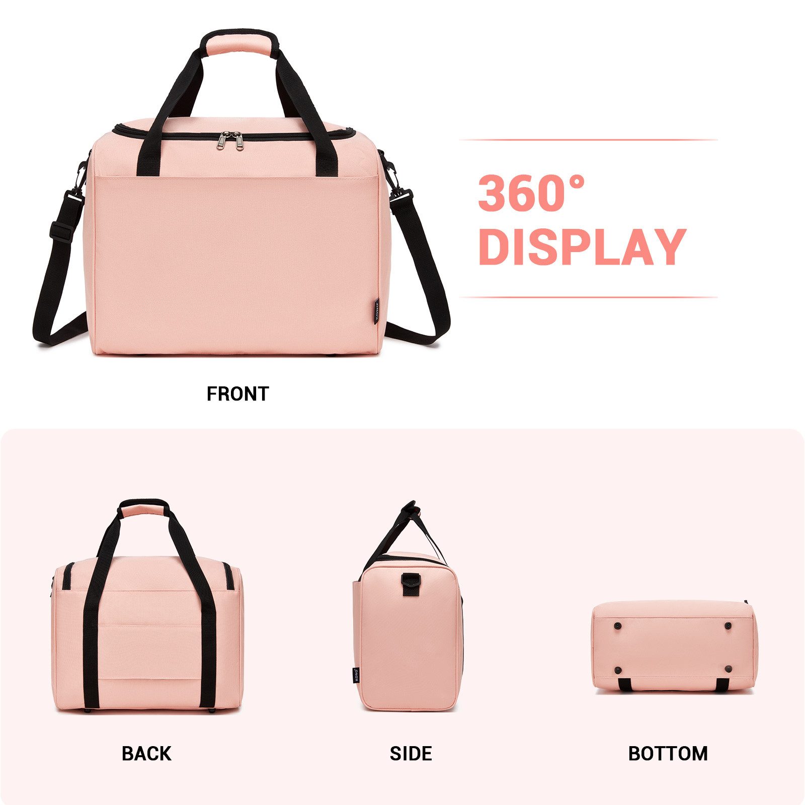 KONO Reisetasche Ryanair-Handgepäcktasche 40x30x20 cm für Damen & Herren