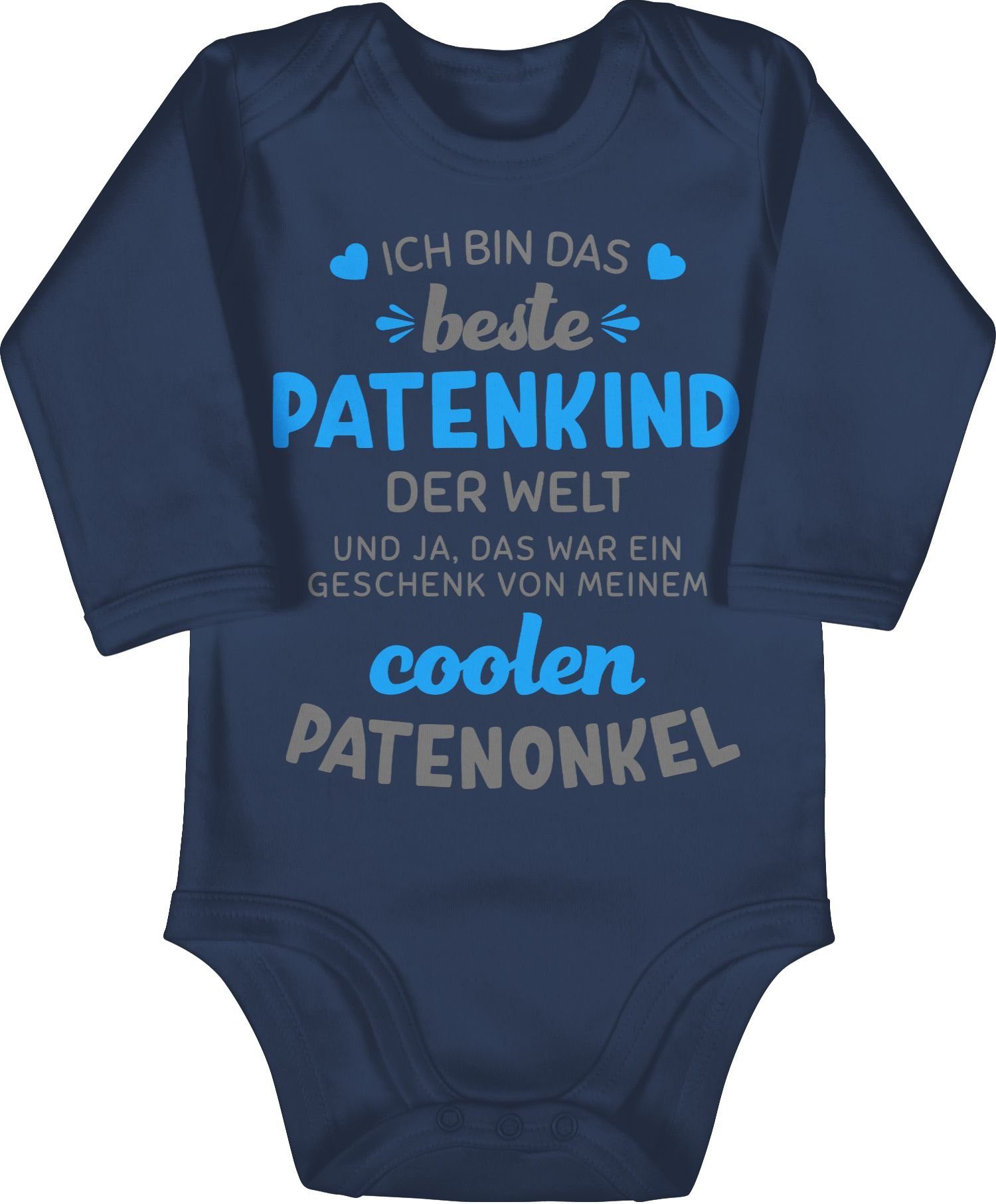 Shirtbody Ich bin das beste Patenkind der Welt grau/blau