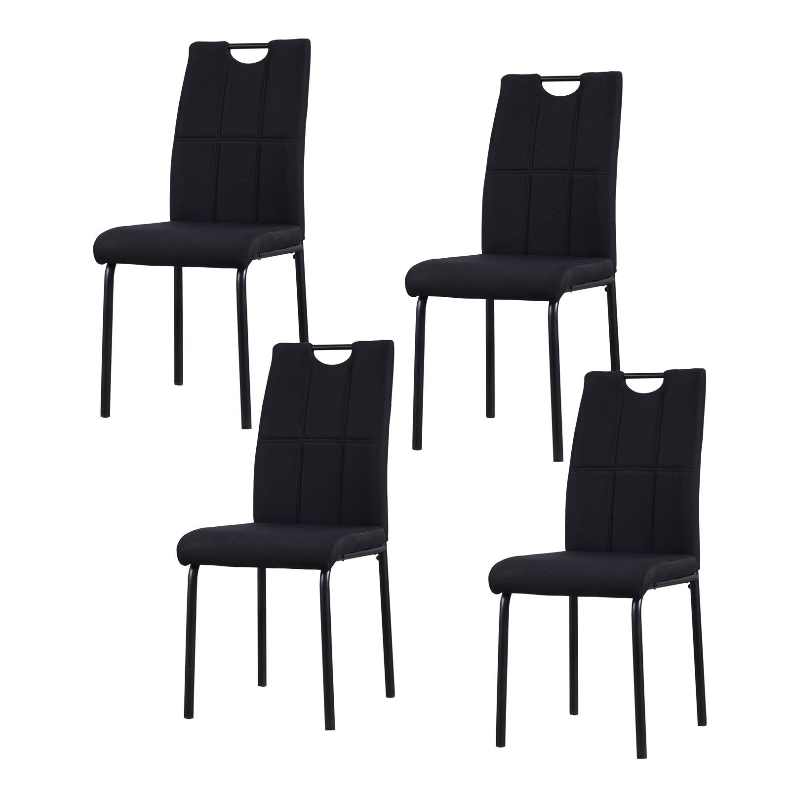 HTI-Living Polsterstuhl Esszimmerstuhl Denton Webstoff Schwarz 4er-Set (Set günstig online kaufen