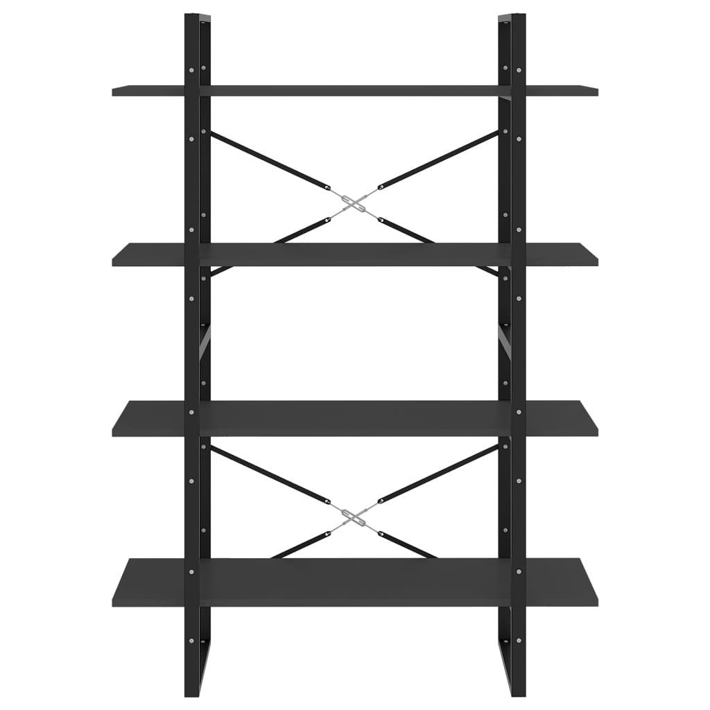 vidaXL Bücherregal, Buchregal 4 Fächer Grau 100x30x140 cm Holzwerkstoff